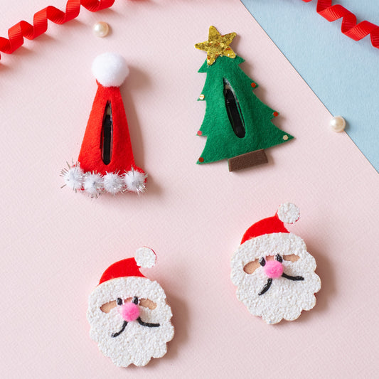 Christmas Combo :  2 cute tic-tacs - 1 christmas tree and 1 santa cap with santa claus rubber bands - Red, White, Green